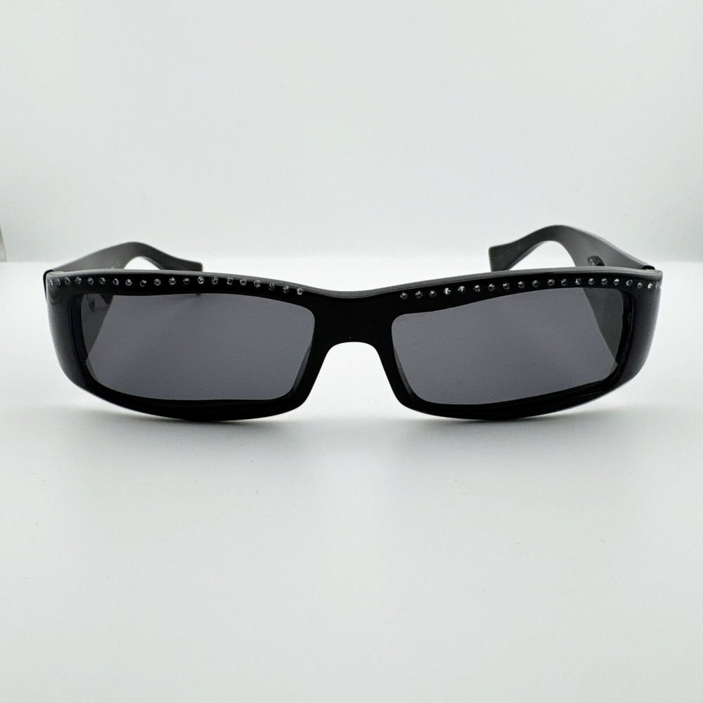 Alain Mikli Y2K‎ Rhinestone Rectangle Sunglasses Women Black Cat 3